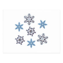 Winter snowflakes postcards