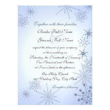 Winter Snowflakes/ Winter Ice Blue Personalised Invite