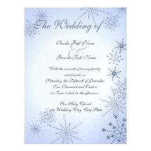 Winter Snowflakes/ Winter Ice Blue Personalised Invites