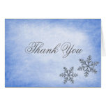 Winter Sparkle Snowflakes Blue Thank You Card