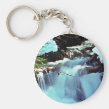 Winter Stream Waterfall Keychain