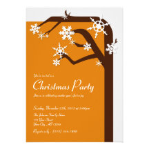 Winter Tree Snowflake - Christmas Party Invitation