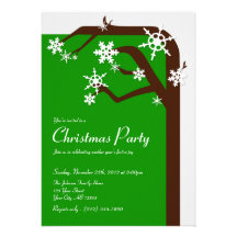 Winter Tree Snowflake - Christmas Party Invitation