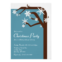 Winter Tree Snowflake - Christmas Party Invitation