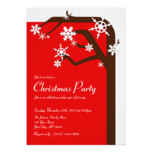 Winter Tree Snowflake - Christmas Party Invitation
