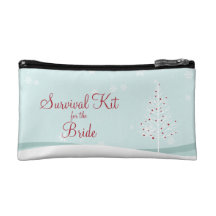 Winter Trees and Snowflakes Survival Kit Makeup Bags
