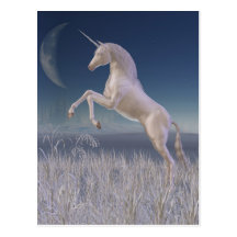 Winter Unicorn - rearing Postcards