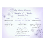 Winter Violet Snowflake Wedding Program Invitation