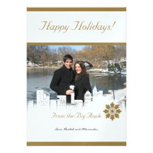 Winter White in New York Holiday Photo Card Custom Invitation