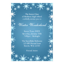 Winter Wonderland Prom Invitations
