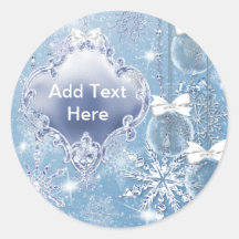 Winter Wonderland Winter Prom Invitations Round Stickers