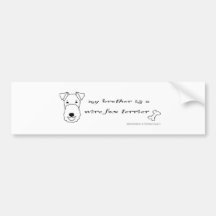 WireFoxTerrierBrotherWht Bumper Stickers