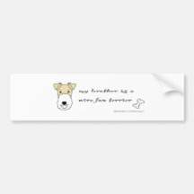 WireFoxTerrierBrotherYellow Bumper Sticker