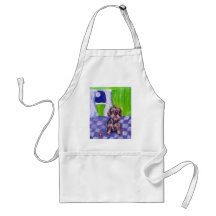 wirehaired dachsund senses smiling moon apron