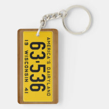 Wisconsin 1941 Vintage License Plate Keychain Acrylic Keychain