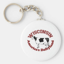 Wisconsin America's Dairyland Key Chains