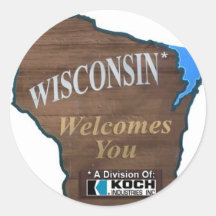 Wisconsin* Welcomes You *A Division of Koch Ind. Round Sticker