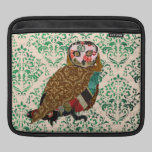 Wise Owl Green Damask  iPad Sleeve ipad sleeves