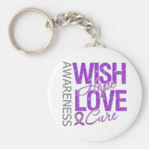 Wish Hope Love Cure Pancreatic Cancer Keychains