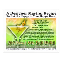 Wish Upon A Star Fruit Martini Recipe Postcard