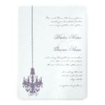 Wisteria Pewter Vintage Chandelier Damask Wedding Invitations