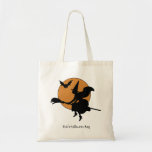 Witch and Halloween Moon Trick or Treat Bag