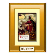 Witch at work postcards