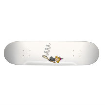 Witch bouncing with broom skateboard decks