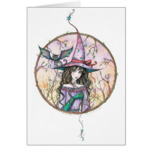 Witch Cat Halloween Card by Molly Harrison