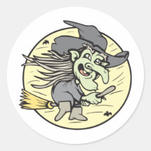 Witch!  Customisable! Round Sticker