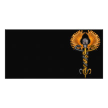 Witch Doctor Caduceus Customized Photo Card