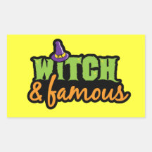 Witch & Famous Rectangle Sticker
