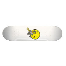 Witch laughing against the moon custom skate board