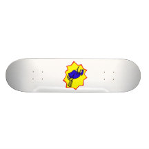 Witch on broom skateboard