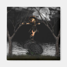Witch on Toad Stool Magnet