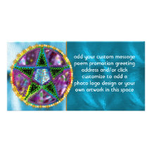 Witch Pentagram Photo Card Template