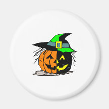 Witch Pumpkin Refrigerator Magnets