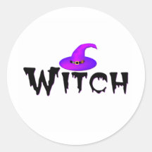 Witch Round Sticker