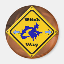 WITCH WAY HALLOWEEN MAGNET