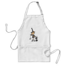 Witch with Black Cat Aprons