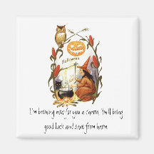 Witches Brew Vintage Halloween Refrigerator Magnets