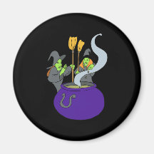 Witches brewing potion magnet