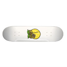 witches broom and hat skate deck
