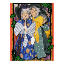 Witches on strings post cards