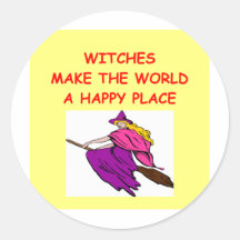 witches round sticker