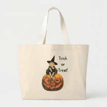 Witchy Woman Vintage Halloween Canvas Bags