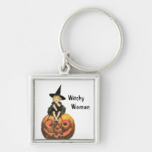 Witchy Woman Vintage Halloween Key Chains