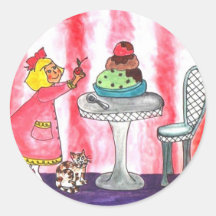 With a cherry on top! round stickers