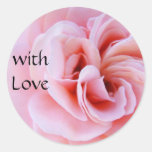 with Love stickers Pink Rose Flower Spiral
