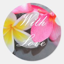 With Love Wedding Envelope seals Frangipani Fever Stickers